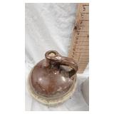 2-two tone crock jugs as pictured, no markings