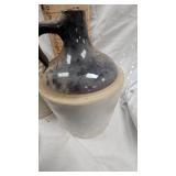 2-two tone crock jugs as pictured, no markings