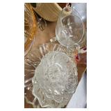 Watt Pottery Bowl, Wood Cheese Box, Vintage Glassware and Misc