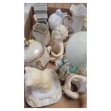 Vintage Figurines, Toothpick Holder, Relish Dishes and others