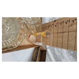 Watt Pottery Bowl, Wood Cheese Box, Vintage Glassware and Misc