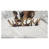 Bear and Wolf Busts, Deer Décor and Resin Antler Welcome Sign