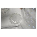 4 Blue Glasses, 2 Blue glass Cups, Dessert and Dinner Plates, Clear Glass and Bowl