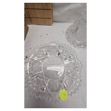 4 Blue Glasses, 2 Blue glass Cups, Dessert and Dinner Plates, Clear Glass and Bowl