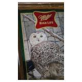 Miller High Life Mirror-Wildlife Series-Snowy Owl-15x26