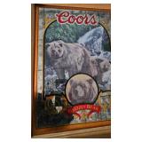 Coors "Nature Series" Bar Mirror #6 Grizzley Bear-Susan Shea
