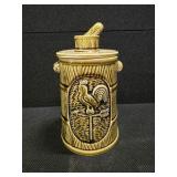 Vintage Olive Green Ceramic Rooster Weathervane Cookie Jar (Butter Churn Style)