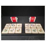 Vintage Cork Coasters with Birds on them