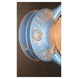 Rustic Vintage Dietz No. 8 Air Pilot Blue Kerosene Lantern w/ Clear Glass Globe