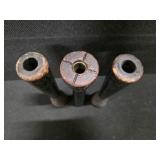 3 VINTAGE 12" Wooden Industrial Textile Bobbin Spool Spindle-PA Mills Great Patina