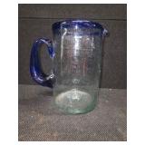 Blue Glassware, Including 1 Large Blown - Glass Pitcher