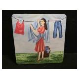 Vintage Laundry-Themed Wall Tiles ( Wall Art )
