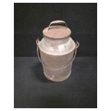 Vintage Metal Milk Can with Lid