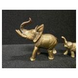 Set of 5 Brass Elephants