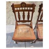 4 Early 20th Century Antique Cane Seat Side Chairs