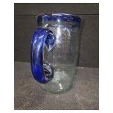 Blue Glassware, Including 1 Large Blown - Glass Pitcher