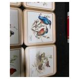 Vintage Cork Coasters with Birds on them