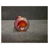 Vintage Stretch Art Glass Vase Cranberry Amberina Red to Clear