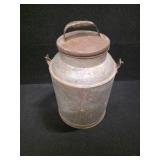 Vintage Metal Milk Can with Lid