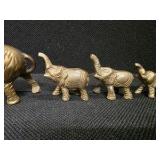 Set of 5 Brass Elephants