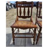 4 Early 20th Century Antique Cane Seat Side Chairs