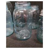 Set of 7 Assorted VINTAGE Mason Jars