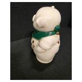 Vintage Shawnee Pottery "Smiley" Pig Cookie Jar Featuring a Shamrock Design