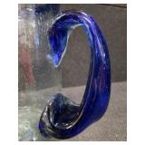 Blue Glassware, Including 1 Large Blown - Glass Pitcher