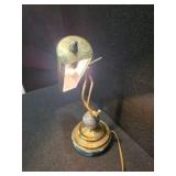 MCM Vintage Adjustable Brass and Marble Bankers Desk Lamp