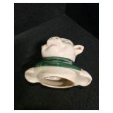 Vintage Shawnee Pottery "Smiley" Pig Cookie Jar Featuring a Shamrock Design