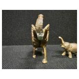 Set of 5 Brass Elephants