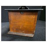 RARE ANTIQUE Wooden And Cast-Iron Coffee Grinder with Drawer and Hand Mill