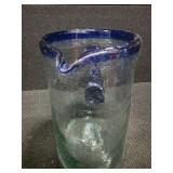 Blue Glassware, Including 1 Large Blown - Glass Pitcher