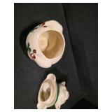 Vintage Shawnee Pottery "Smiley" Pig Cookie Jar Featuring a Shamrock Design