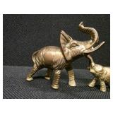 Set of 5 Brass Elephants