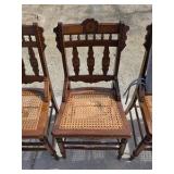 4 Early 20th Century Antique Cane Seat Side Chairs