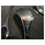 Vintage Fürst Besteck Flatware (Silverware) set in the "Happy Day" pattern, featuring unique dark, rounded handles.