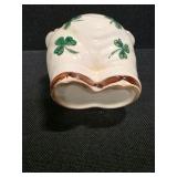 Vintage Shawnee Pottery "Smiley" Pig Cookie Jar Featuring a Shamrock Design
