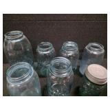 Set of 7 Assorted VINTAGE Mason Jars