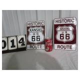 Historic Route 66 Signs - Arizona & Kansas