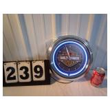 Harley Davidson Neon Clock