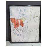 2 Piece Lot of Dog Art - 25" x 31"