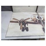 4 Piece Lot of Airplane Wood Art - 24" x 24"