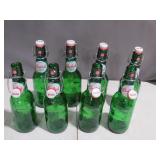 8 Piece Lot of Grolsch Premium Pilsner Beer Bottles with Resealable Swing Tops
