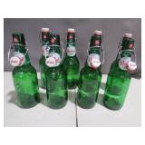 8 Piece Lot of Grolsch Premium Pilsner Beer Bottles with Resealable Swing Tops
