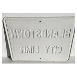 Heavy Embossed "Beardstown" City Limits Retired Street Sign