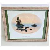 Signed Richard Kelley Wings-In-Water Loon Picture