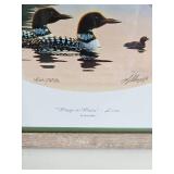 Signed Richard Kelley Wings-In-Water Loon Picture