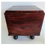 Vintage Wooden Foot Stool - American Theme Wood Inlays