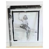 Pre-Production Glass Printing Plate - Elvgren "Girl on Roof"
